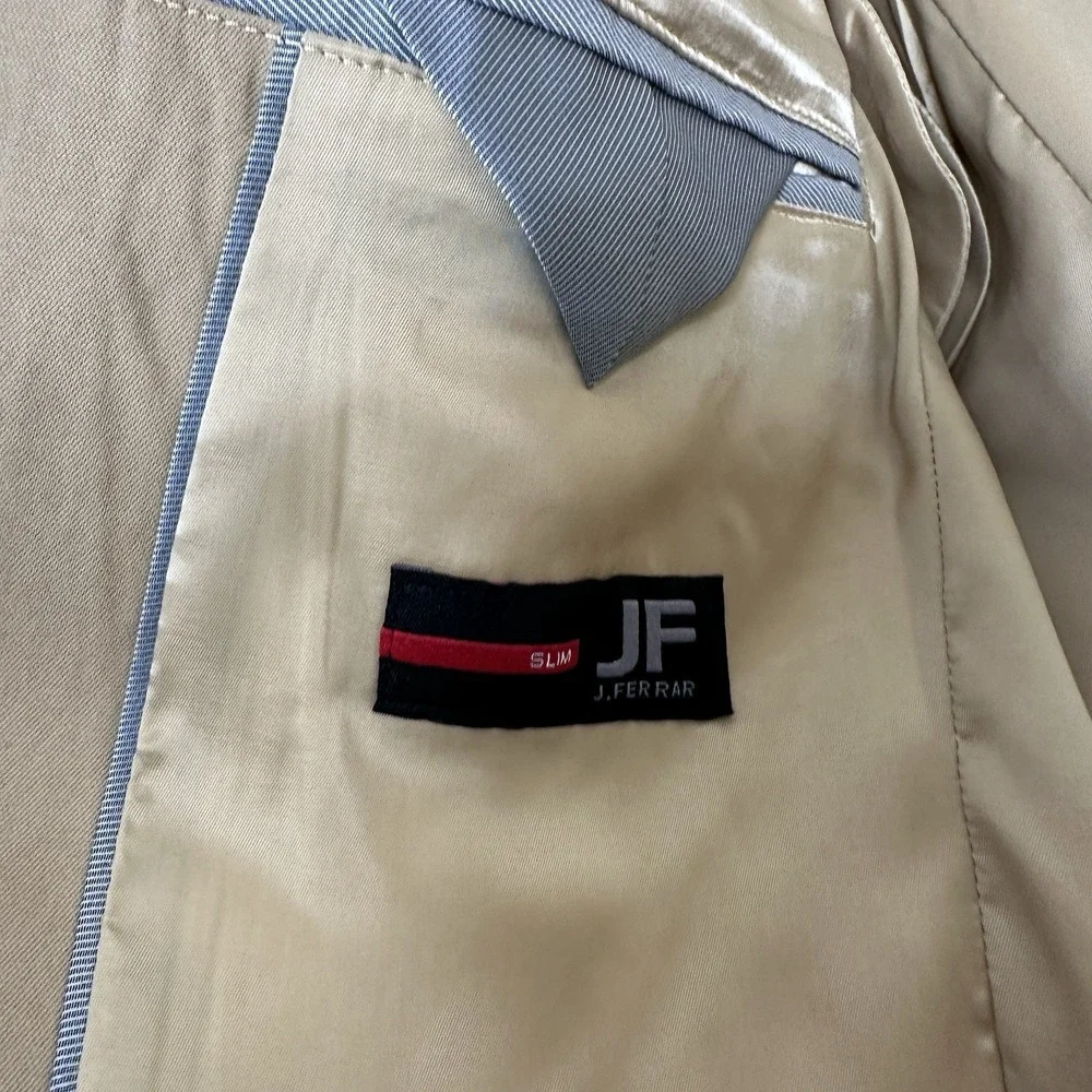 J Ferrar Men's 36R Slim Fit Blazer Brown Wedding Formal Party Holiday NEW‎